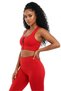 Red Padded Zippered Sports Bustier - Sports Bra / Cropped Supportive Sports Bra - 3