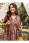 Maroon Cotton Paisley Tunic Only - 6