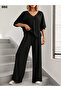 Women's V-Neck Short Sleeve Viscose Casual Double Suit - 4