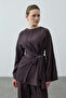 Kıraşlı Tie-Detail Trouser Suit Brown - 6