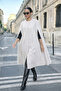 Women's Casual Sleeveless Loose White Melton Poncho - 4