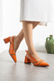 İnci̇ya Orange Zipper Detail 5 cm Heel Pointed Toe - 2