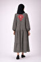 100% Cotton Lu Pocketed and Embroidered Summer Design Patterned Black Shirt Islamic Dress - 2