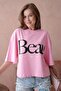 Oversized Printed Crew Neck Knitted T-Shirt Ss26Ts0023