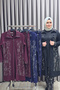 Women's Clothing Plus Size Modal Hijab Long Three-Piece Glittery Set - 8