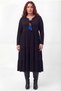 Women's Plus Size Colorful Pompom Long Sleeve Blue-Black Dress - 2