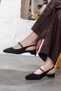 Women's Short Heels Belt Pack Heeled Shoes - 4