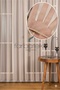 Mink Colored Plain Modern Grek Skirt with Lead 3Layers Pleated Sheer Curtain