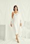 Women's Low-Cut Collar and Sleeve Lace Dressing Gown Set 18519 - 4