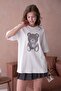 Oversized Teddy Bear Printed Knitted T-Shirt Ss26Ts0022 - 5