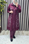 Women's Clothing Plus Size Modal Hijab Long Three-Piece Glittery Set - 7