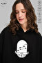 Unisex Hoodie Long Sleeve Leo Aslan Printed Hooded Brushed Inside Oversized 100% Cotton Combed Cotton Sweatshirt - 2