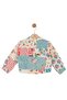 Baby Girl 1-4 Years Floral Print Linen Jacket Blue - 3