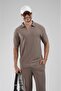 Regular Fit T-Shirt and Pants Set with Zipper Collar - 2