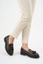 Tasseled Genuine Brown Printed Leather Women's Loafers Shoes Casual Classic Tassel Detailed Shoes - 7