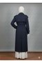Women's Youthful Trench Coat with Buttons on the Back, Slits and Apollet Detail - 2