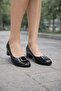 Odin Women's Large Size Patent Leather Comfortable Shoes P0002-Black - 2