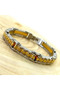 Greek Wavy Steel Yellow Men's Bracelet with Tag Cblaltgrek1 - 3