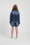 Girl Child 4-14 Years Old Stoned Denim Shorts Skirt Blue - 2