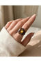 Bronze Color Changing Natural Zultanite Stone Oval Butterfly Model Adjustable Vintage Women's Ring