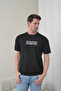 Men's Black Signature Written High Printed Crew Neck T-Shirt - 5