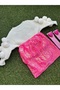 Girl's pink sequined skirt, pom-pom sweater and sock set. - 4