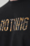 Men's Black Nothing Written High Printed Crew Neck T-Shirt - 3