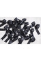 Black Satin Pearl Bow Ribbon 2 cm (10 Pieces)