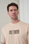 Men's Beige Nothing Written High Printed Crew Neck T-Shirt - 6