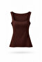 Square Neck Strap Brown Blouse
