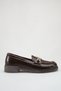 Brown Gold Buckled Thick Sole 3 cm Heeled Loafers Comfortable Daily Stylish Women's Shoes - 4