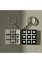 Set of 2 Moving Xox Game Keychain - Lover and Friend Combination Tic Tac Toe Keychain