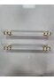160 mm Square Ring Striped Gold White Handle - 3