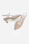 Women's Stiletto Pointed Toe Strappy Open Back Classic Heeled Shoes Livam Beige Suede - 8