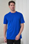 Men's Cobalt Blue-Black Cotton Pack Crew Neck T-Shirt Pocketed Jogger Pants Top and Bottom Set - 6