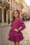 Girls' Shorts Lined Ruffled Skirt Stylish Blouse Buckle Gift Holiday Stylish Set One Size up