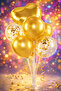 Gold Heart Balloon Stand Birthday - 3