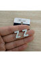 Zircon Stone Letter Earrings - 2