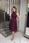 Women's Halter Neck Lined Chiffon Tulle Short Dress Slim Fit - 3