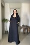 Soft-Textured Strappy Dress Drawstring Sleeve Detail Jacket Set - 3