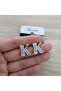 Zircon Stone Letter Earrings - 2