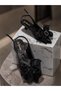 Women's Short Heeled Pointed Toe Shoes. Evening Dress Shoes with Bow Accessories. - 6