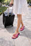 Women's Pink Chain Detail Flat Sole Stylish Comfortable Daily Slipper - 6