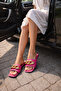 Women's Pink Chain Detail Flat Sole Stylish Comfortable Daily Slipper - 8