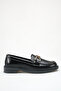 Women's Black Chain Buckle Loafers Casual Shoes - 4