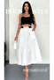 High Waist Lace-Up Poplin Maxi Skirt – Premium Drapey Long Skirt - 4