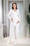 Yenisezon Ecru Buttoned Eyelet Embroidery Collar Summer 100% Cotton Short Sleeve Maternity Maternity Dressing Gown Pajama Set - 2