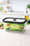 2620 ml Large Size Glass Storage Container with Vacuum Black Lid, Microwave & Refrigerator Compatible, 23X17X11 cm