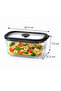 800 ml Black-Lid Glass Storage Container – Leak-Proof Lid, Rectangular, Microwave & Refrigerator Compatible - 5