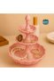 3 Tiers Pink Jewelry Stand Ring Necklace Stand Plastic - 2